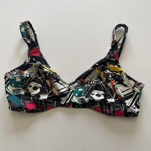 Harley Davidson Bikini Bra Top Black w/ Pink Blue Yellow Orange Women's Size XL
